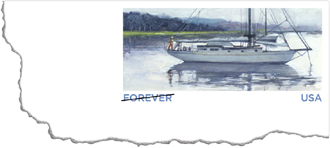 Sailboat Forever Stamped Card 2012, 29 cents