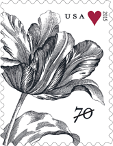 USPS Vintage Tulip Stamp 2015, USPS, 70 cents - Flower Stamp, Love Stamp