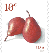USPS 10-cent pear stamp 2016