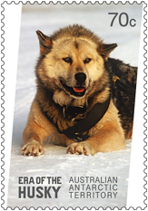 Era of the Husky Stamp, 70 cents, Australian Antartic Territory 2014