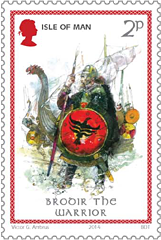 Battle of Clontarf, Isle of Man, Brooir the Warrior Stamp 