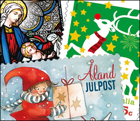 Christmas Stamps 2012, Canada, Australia, Aland