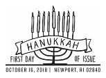 Hanukkah First Day of Issue 2018 - Black and White Pictorial