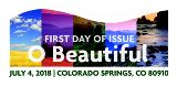 O Beautiful First Day of Issue Color Cancel, July 4, 2018