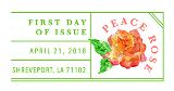 Peace Rose Stamp - First Day of Issue FDOI