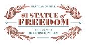 $1 Statue of Freedom Color Cancel, USPS 2018