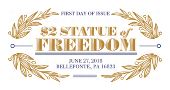 $2 Statue of Freedom Color Cancel, USPS 2018