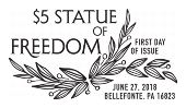 $5 Statue of Freedom Color Cancel, USPS 2018