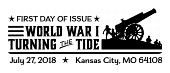World War 1, Turning the Tide Black and White Cancel, USPS 2018