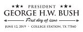 George H. W. Bush First Day of Issue in black and white