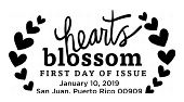 Hearts Blossom First Day of Issue, FDC 2019
