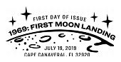 1960: First Moon Landing Black and White Cancel