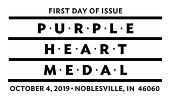 Purple Heart Medal Stamp, USPS 2019, Purple Heart cancel