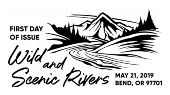 Wild and Scenic Rivers First Day of Issue in Black and White
