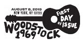 USPS, Woodstock back and white cancel, 2019