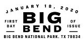 USPS, Big Bend black and white cancel, 2020