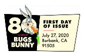 USPS, Bugs Bunny color cancel, 2020