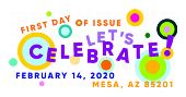 USPS Let's Celebrate color cancel, 2020