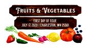 USPS Fruits and Vegetables color cancel, 2020