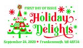 USPS, Holiday Delights cancel in color, 2020