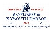 USPS, Mayflower in Plymouth Harbor cancel in color, 2020