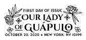 USPS, Our Lady of Guapulo cancel in black and white