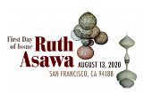 Ruth Asawa cancel in color, USPS 2020
