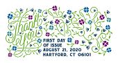 Thank You cancel in color, USPS 2020