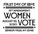 Women Vote black and white cancel, USPS 2020