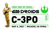 USPS - Color cancel C-3P0 Droid 2021