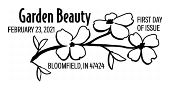 USPS Garden Beauty black and white cancel 2021