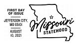 Missouri Statehood cancel USPS, Missouri Statehood in black and white, 2021