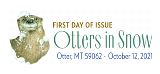 Otters in the Snow cancel in color