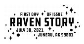 Raven Story Cancel USPS, Raven Story cancel in black and white, 2021