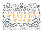 Western Wear Cancel USPS, Western Wear Cancel in Color, 2021