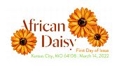 African Daisy cancel First Day of Issue in color, USPS