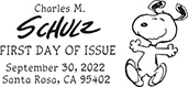 USPS, Charles M. Schulz cancel Charles M. Schulz cancel in black and white, USPS