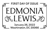 Edmonia Lewis cancel in black and white, 2022, USPS