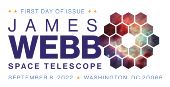 USPS, James Webb Stamp James Webb cancel First Day of Issue in color, USPS
