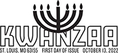 USPS, Kwanzaa 2022 cancel Kwanzaa cancel in black and white, USPS