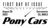 Pony Cars cancel First Day of Issue in black and white, USPS