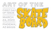 Art of the Skateboard cancel in color, USPS