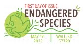 Endangered Species cancel in color, USPS