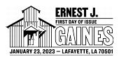 Ernest J. Gaines cancel in color, USPS
