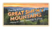 Great Smoky Mountains cancel in color, USPS