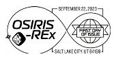 Osiris-Rex cancel in black and white, USPS