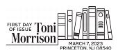 Toni Morrison cancel in black and white, USPS