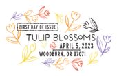Tulip Blossoms cancel in color, USPS