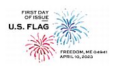 USPS, U.S. Freedom Flag cancel US Freedom Flag cancel in color, USPS