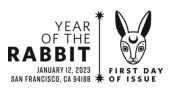 USPS, Lunar New Year - Year of the Rabbit cancel Year of the Rabbit cancel in black and white, USPS